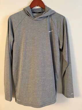Nike Grey Heather Dri-FIT Hooded Long Sleeve